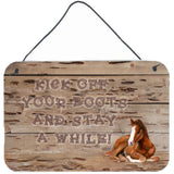 Caroline'S Treasures Kick Off Your Boots And Stay A While Wall Or Door Hanging Prints, 8 X 12