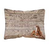 Caroline'S Treasures Kick Off Your Boots & Stay A While Canvas Fabric Decorative Pillow, Large, Multicolor