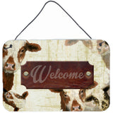 Caroline'S Treasures Welcome Cow Aluminum Metal Wall Or Door Hanging Prints, 8 X 12