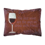 Caroline'S Treasures The Best Wines Are The Ones We Drink With Friends Decorative Pillow, Large, Multicolor