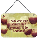 Caroline'S Treasures I Cook With Wine Aluminum Metal Wall Or Door Hanging Prints, 8 X 12