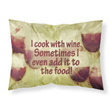 Caroline'S Treasures Sb3069Pillowcase I Cook With Wine Moisture Wicking Fabric Standard Pillowcase, Large, Multicolor