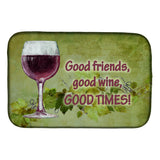 Caroline'S Treasures Friends, Wine, Good Times Dish Drying Mat, 14 X 21, Multicolor