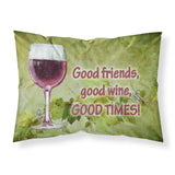 Caroline'S Treasures Sb3070Pillowcase Good Friends, Good Wine, Good Times Moisture Wicking Fabric Standard Pillowcase, Large,