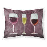 Caroline'S Treasures Sb3073Pillowcase Three Glasses Of Wine Purple Moisture Wicking Fabric Standard Pillowcase, Large, Multico