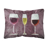 Caroline'S Treasures Three Glasses Of Wine Purple Canvas Fabric Decorative Pillow, Large, Multicolor