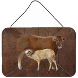 Caroline'S Treasures Cow Momma And Baby Aluminum Metal Wall Or Door Hanging Prints, 8 X 12