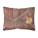 Caroline'S Treasures Sb3075Pw1216 Welcome Chicken Canvas Fabric Decorative Pillow, Large, Multicolor