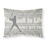 Caroline'S Treasures Sb3078Pillowcase Baseball Is Life Moisture Wicking Fabric Standard Pillowcase, Large, Multicolor