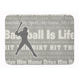 Caroline'S Treasures Baseball Is Life Floor Mat, 19 X 27, Multicolor