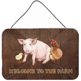 Caroline'S Treasures Welcome To The Farm With The Pig And Chicken Wall Or Door Hanging Prints, 8 X 12