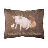 Caroline'S Treasures Welcome To The Farm With The Pig & Chicken Fabric Decorative Pillow, Large, Multicolor