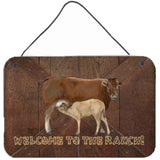 Caroline'S Treasures Welcome To The Ranch With The Cow And Baby Wall Or Door Hanging Prints, 8 X 12