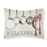 Caroline'S Treasures Sb3087Pillowcase Pots And Pans Welcome Moisture Wicking Fabric Standard Pillowcase, Large, Multicolor