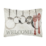 Caroline'S Treasures Sb3087Pw1216 Pots & Pans Welcome Canvas Fabric Decorative Pillow, Large, Multicolor