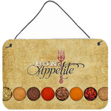 Caroline'S Treasures Bon Appetite And Spices Aluminum Metal Wall Or Door Hanging Prints, 8 X 12