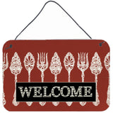 Caroline'S Treasures Serving Spoons Welcome Aluminum Metal Wall Or Door Hanging Prints, 8 X 12