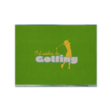 Caroline'S Treasures Sb3093Plmt I'D Rather Be Golfing Woman On Green Fabric Placemat, Multicolor