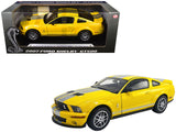 2007 Ford Shelby GT500 Yellow with Silver Stripes Shelby Collectibles Series 1/18 Diecast Model Car by ACME