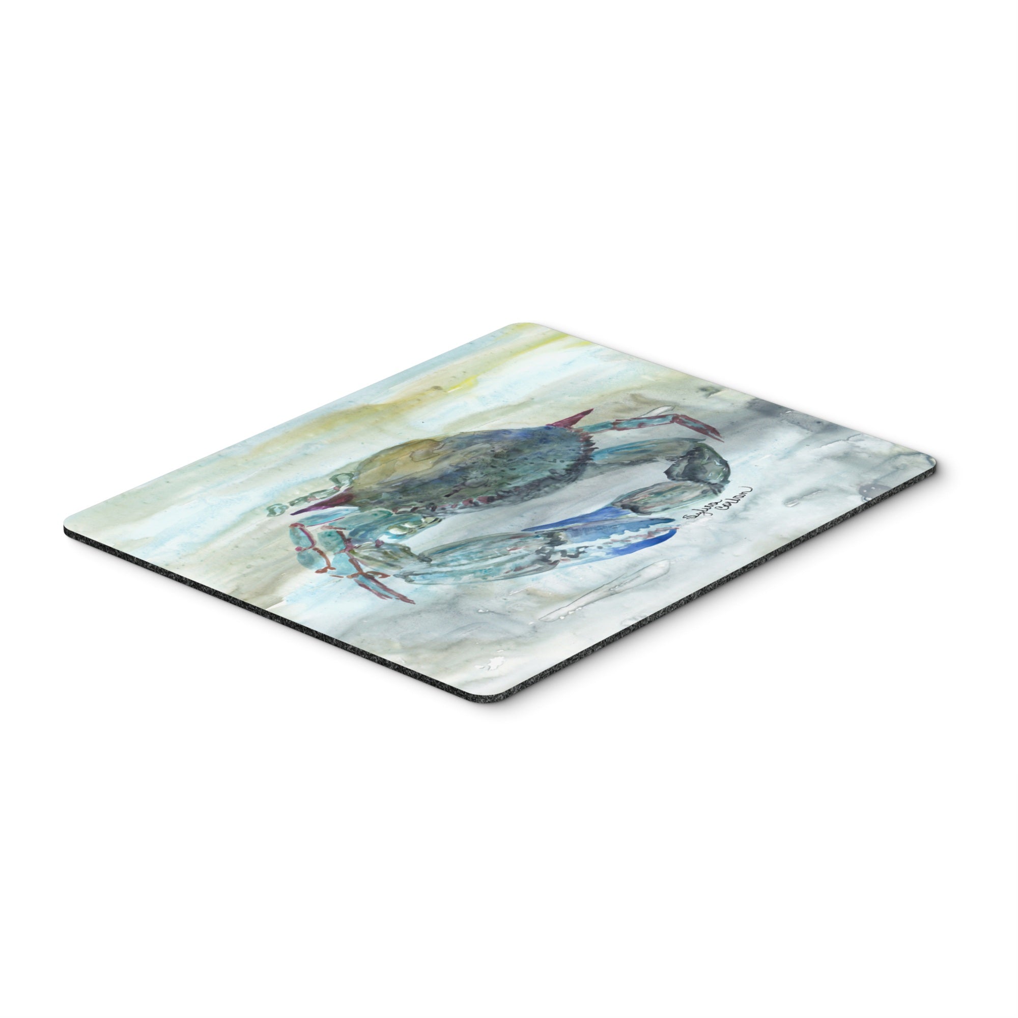 Blue Crab Watercolor Mouse Pad, Hot Pad Or Trivet