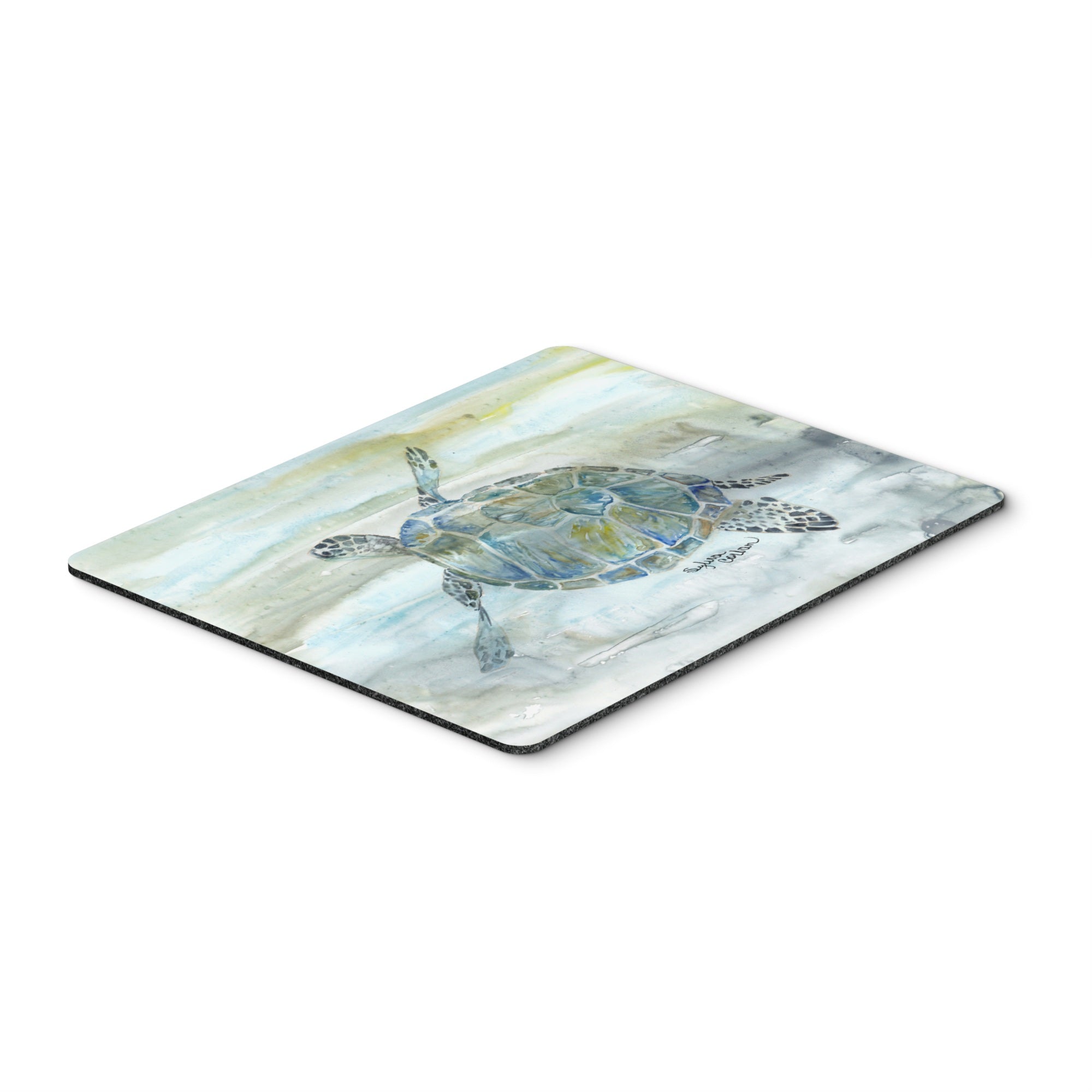 Sea Turtle Watercolor Mouse Pad, Hot Pad Or Trivet