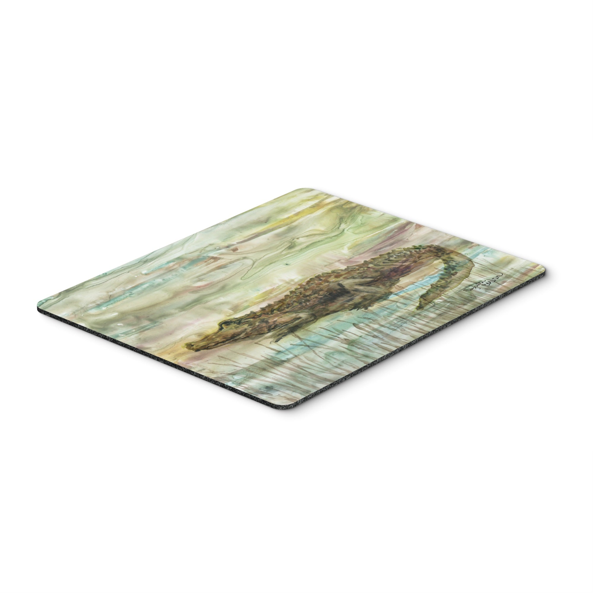 Alligator Sunset Mouse Pad, Hot Pad Or Trivet