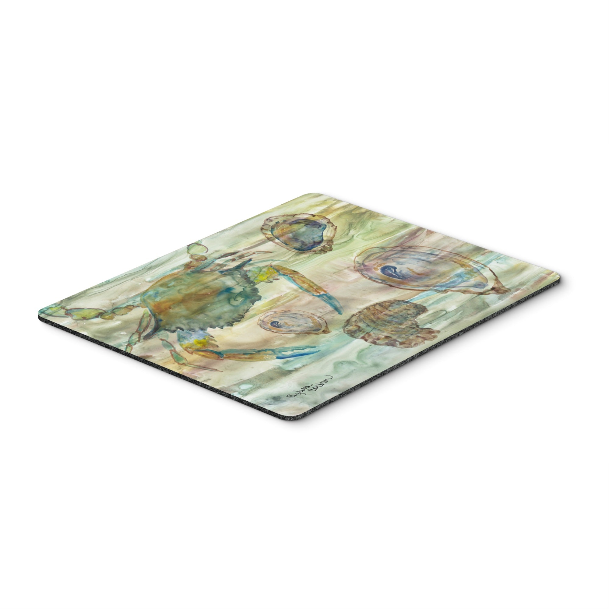 Crab, Shrimp And Oyster Sunset Mouse Pad, Hot Pad Or Trivet