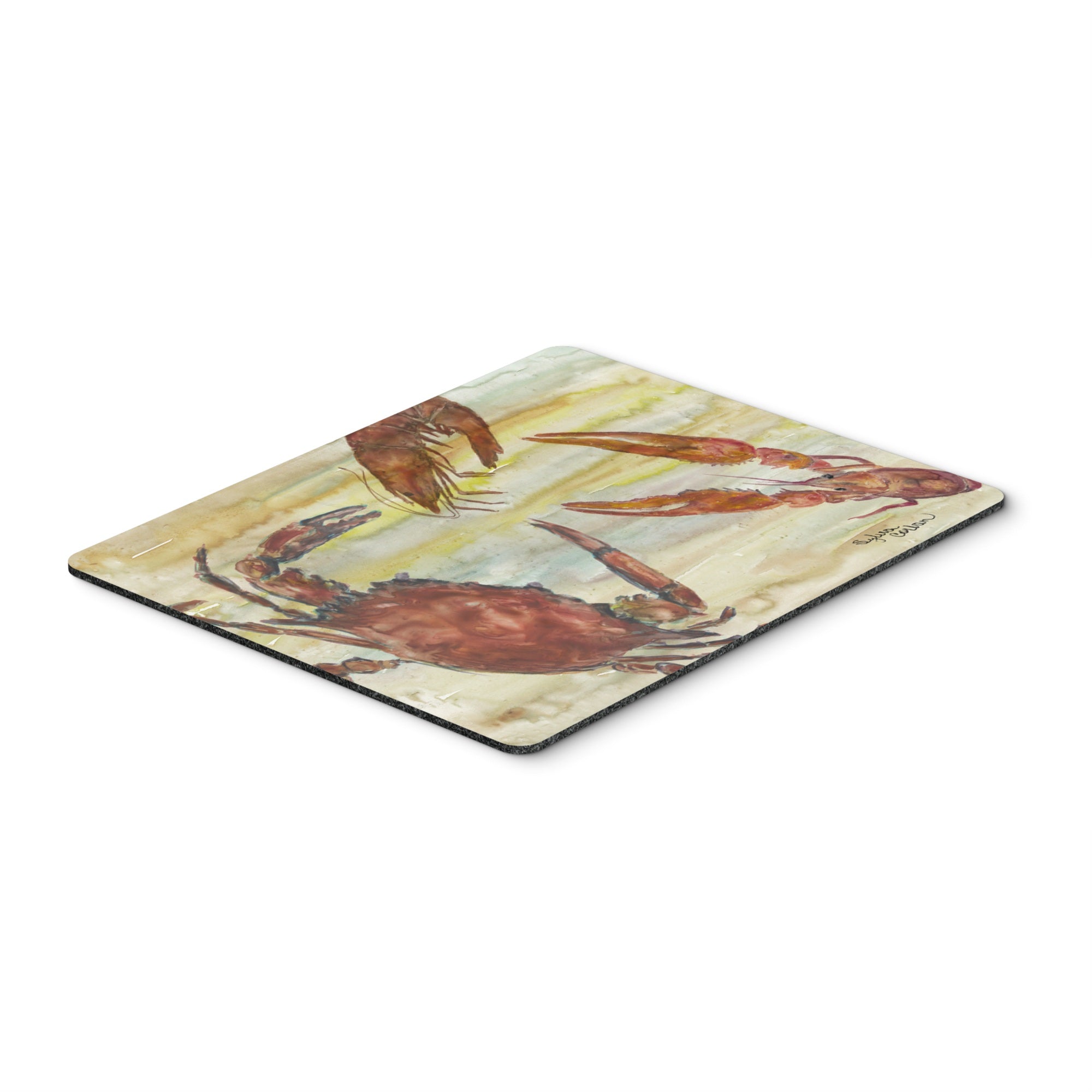 Crab, Shrimp, Oyster Yellow Sky Mouse Pad, Hot Pad Or Trivet