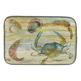 Caroline'S Treasures Sc2026Ddm Crab, Shrimp, Oyster Yellow Sky Dish-Drying-Mats, 14X21, Multicolor