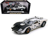 1966 Ford GT40 MK II #7 Silver 1/18 Diecast Model Car by Shelby Collectibles