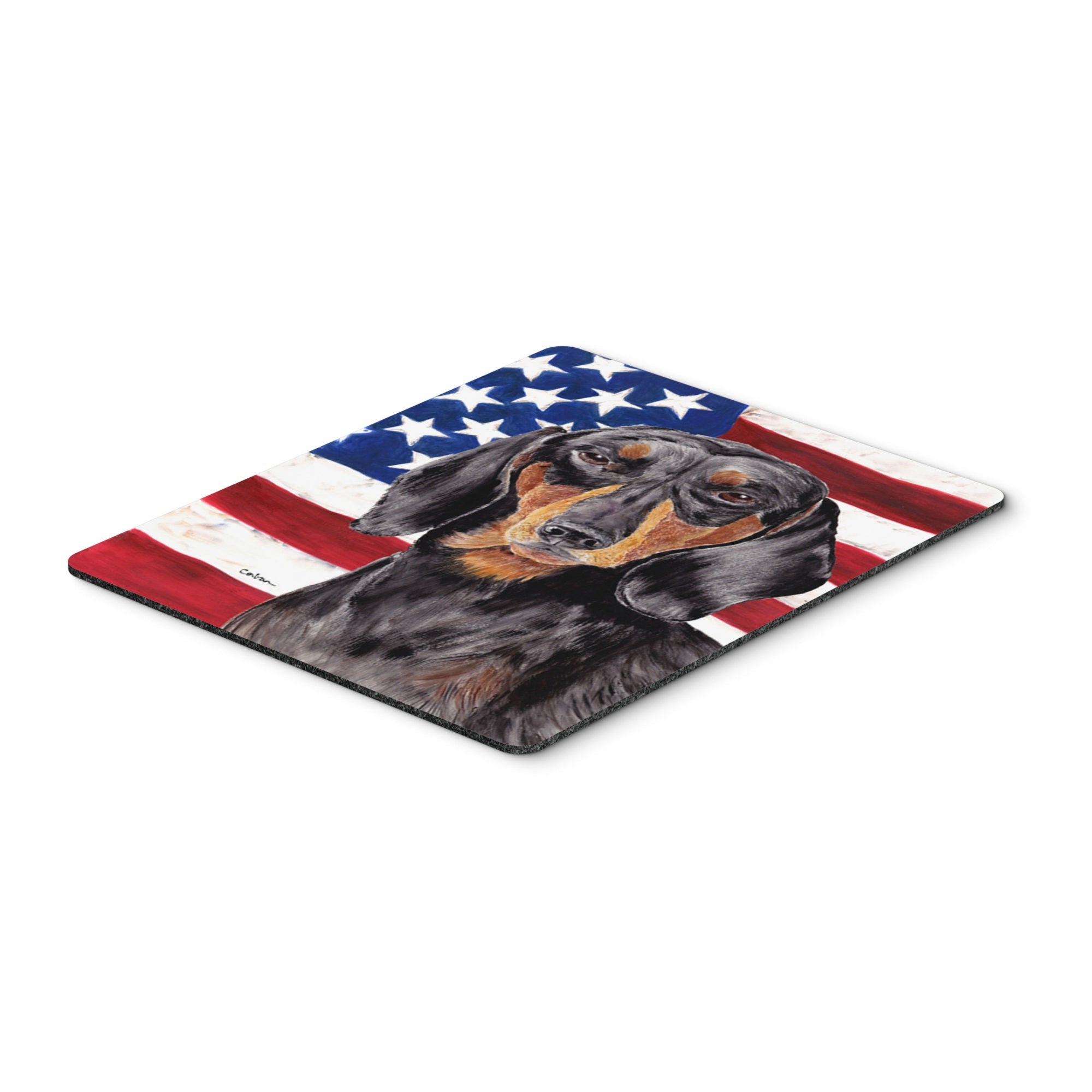 Caroline'S Treasures Mouse/Hot Pad/Trivet, Usa American Flag With Dachshund (Sc9003Mp)