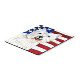 Caroline'S Treasures Mouse/Hot Pad/Trivet, Usa American Flag With Westie (Sc9008Mp)