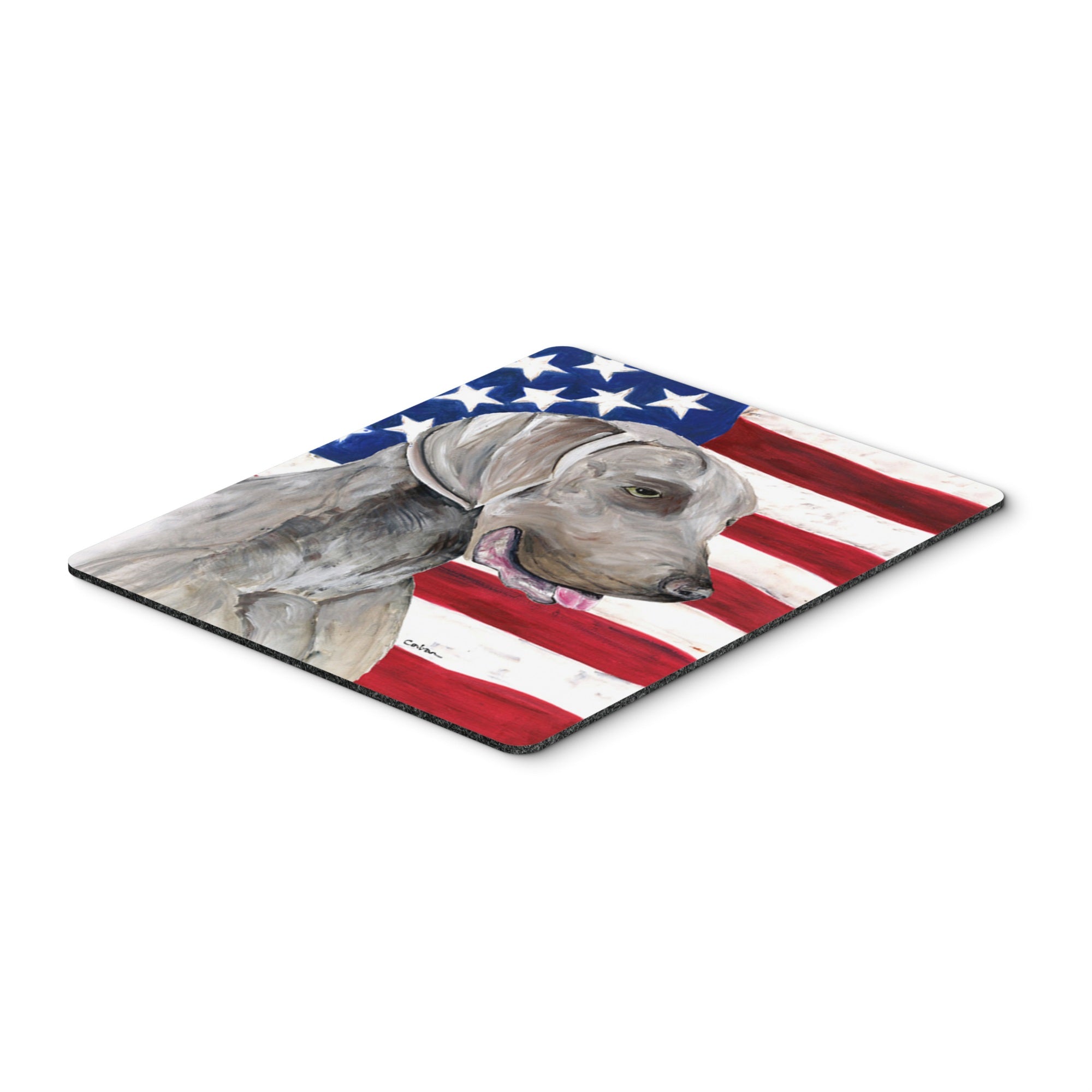 Caroline'S Treasures Mouse/Hot Pad/Trivet, Usa American Flag With Weimaraner (Sc9021Mp)