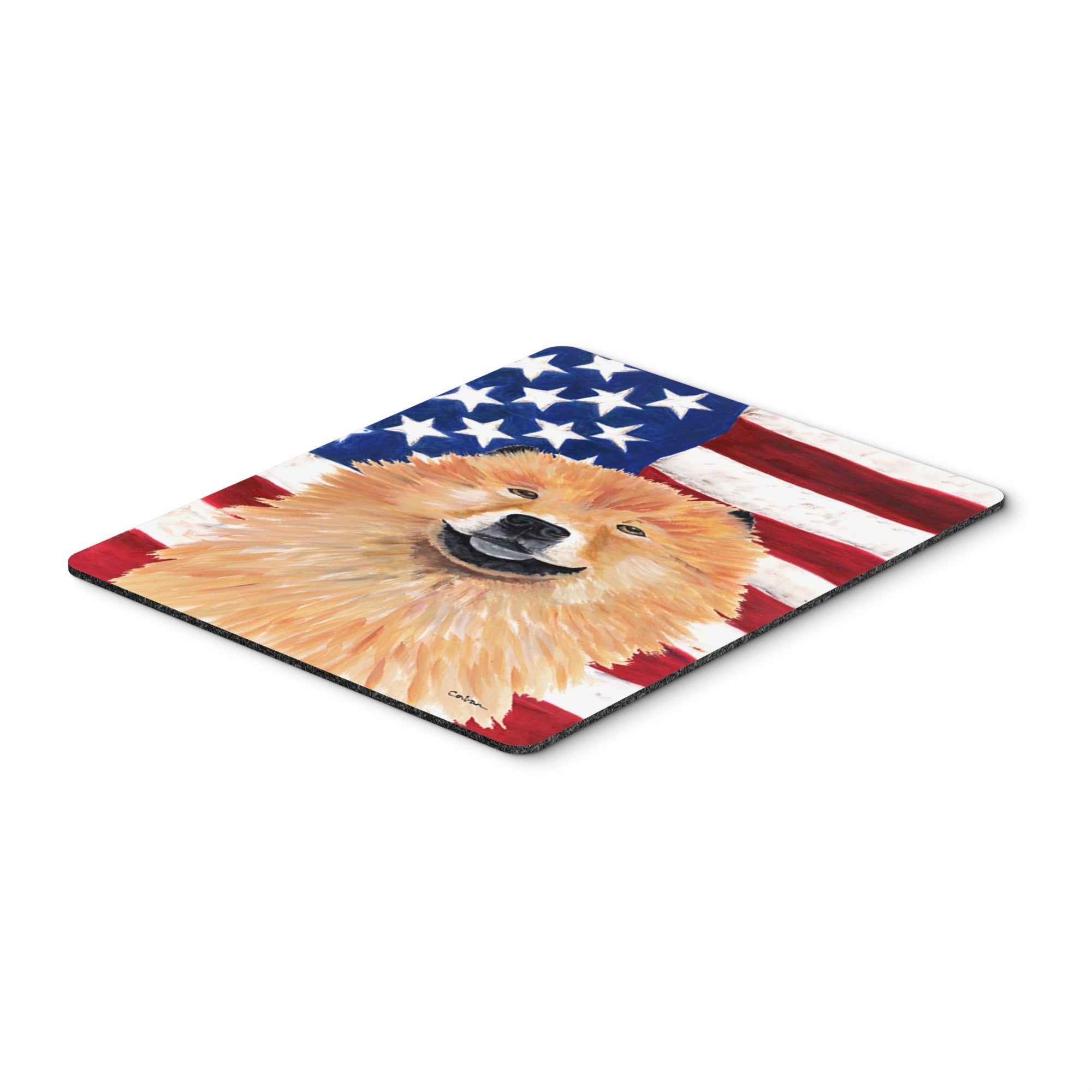 Caroline'S Treasures Mouse/Hot Pad/Trivet, Usa American Flag With Chow Chow (Sc9025Mp)