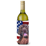 Usa American Flag With Labrador Wine Bottle Beverage Insulator Beverage Insulator Hugger Sc9029Literk