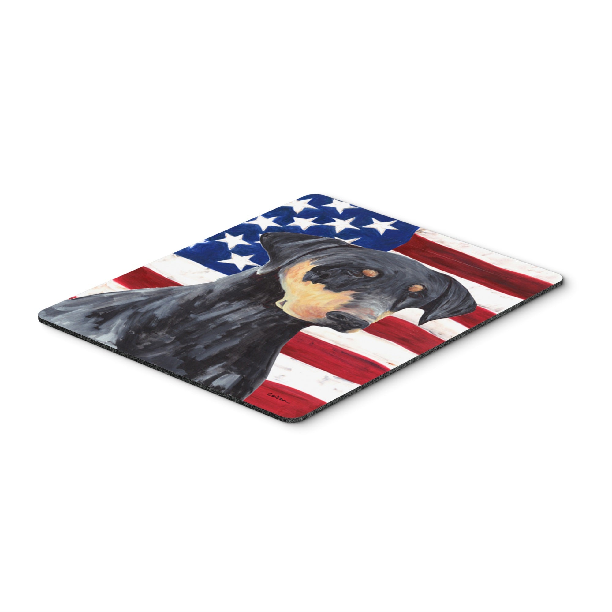 Caroline'S Treasures Mouse/Hot Pad/Trivet, Usa American Flag With Doberman (Sc9030Mp)