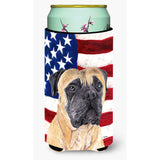Usa American Flag With Mastiff Tall Boy Beverage Insulator Beverage Insulator Hugger
