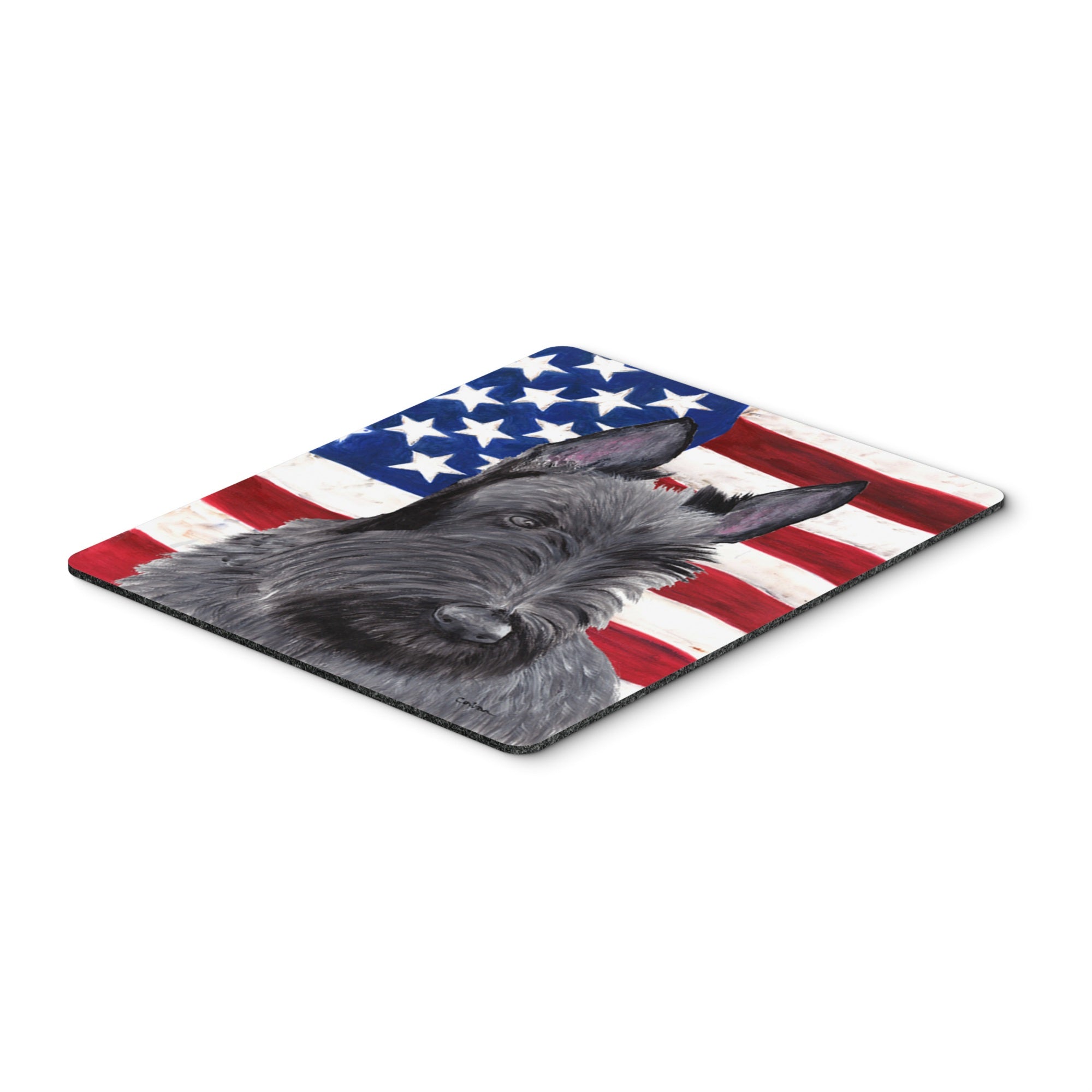 Caroline'S Treasures Mouse/Hot Pad/Trivet, Usa American Flag With Scottish Terrier (Sc9032Mp)