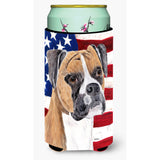 Usa American Flag With Boxer Tall Boy Beverage Insulator Beverage Insulator Hugger