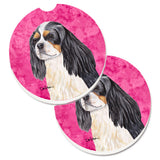 Caroline'S Treasures Pink Cavalier Spaniel Set Of 2 Cup Holder Car Coasters Sc9120Pkcarc, 2.56, Multicolor