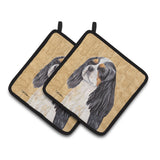 Caroline'S Treasures Cavalier Spaniel Wipe Your Paws Pair Of Pot Holders Sc9120Pthd, 7.5Hx7.5W, Multicolor