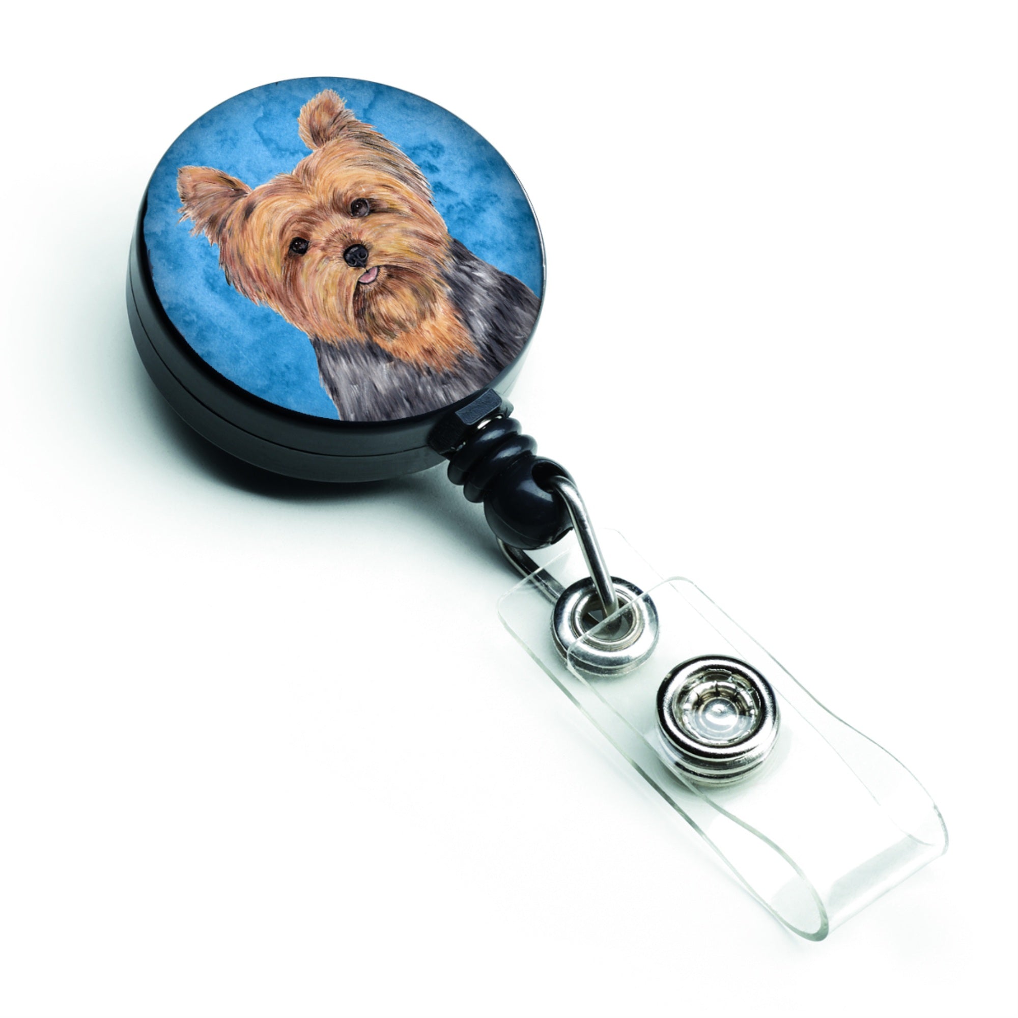Caroline'S Treasures Yorkie Retractable Badge Reel Or Id Holder With Clip, Multicolor (Sc9123Bu-Br)