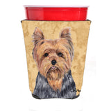 Yorkie Red Solo Cup Beverage Insulator Hugger