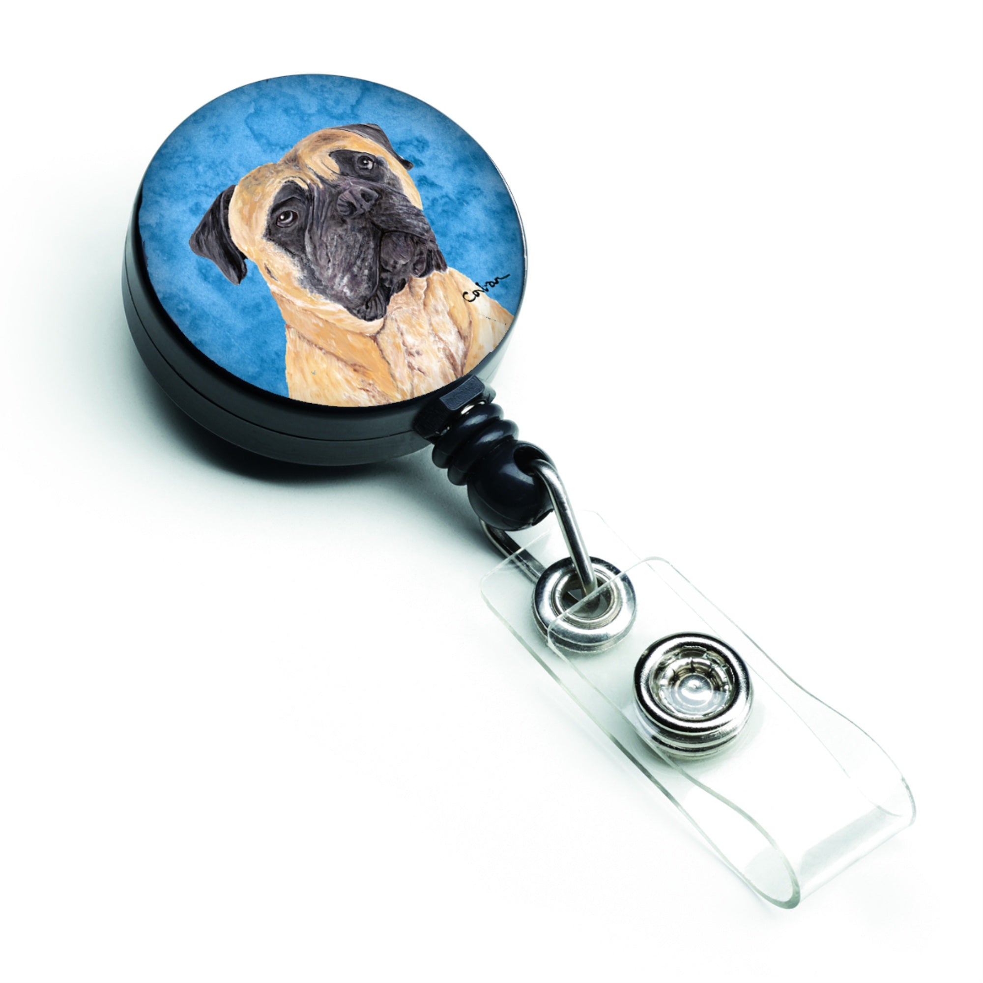 Caroline'S Treasures Mastiff Retractable Badge Reel Or Id Holder With Clip, Multicolor (Sc9125Bu-Br)