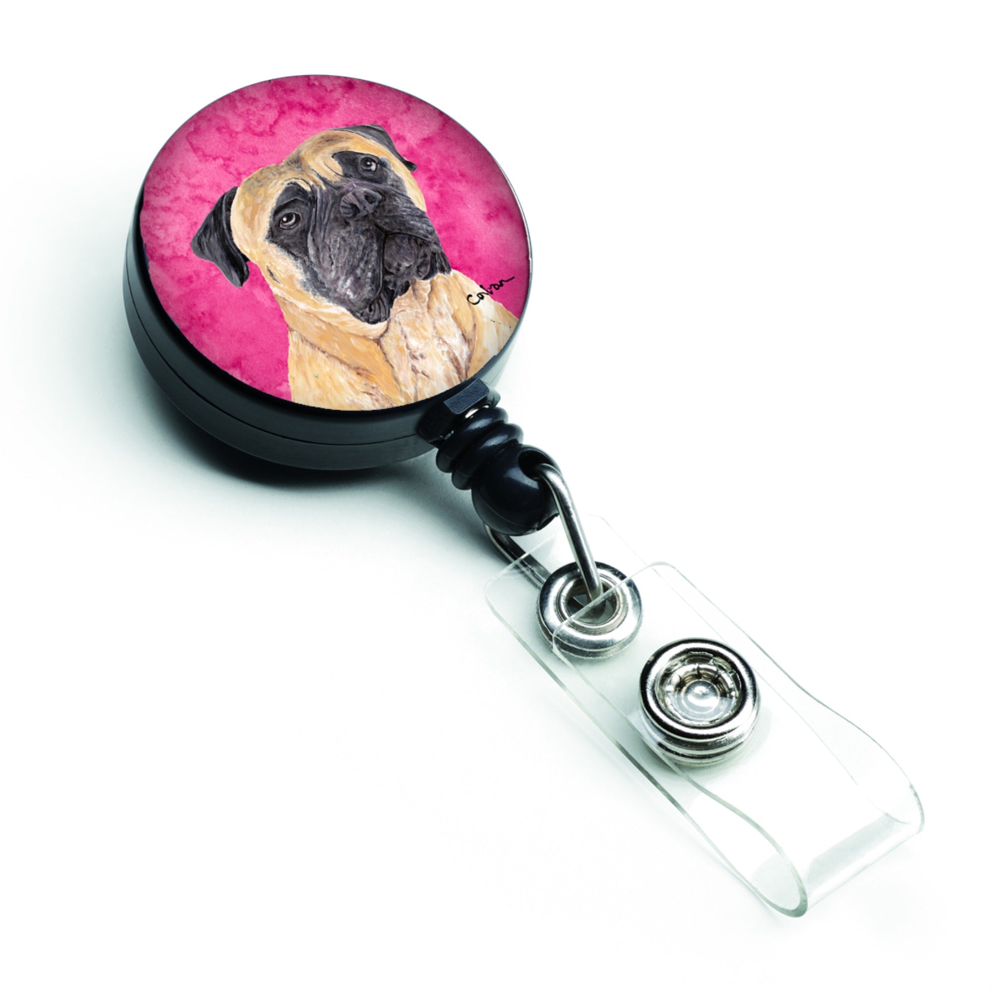 Caroline'S Treasures Mastiff Retractable Badge Reel Or Id Holder With Clip, Multicolor (Sc9125Pk-Br)