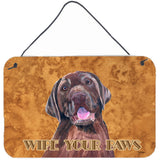 Caroline'S Treasures Sc9127Ds812 Labrador Aluminum Metal Wall Or Door Hanging Prints, 8 X 12