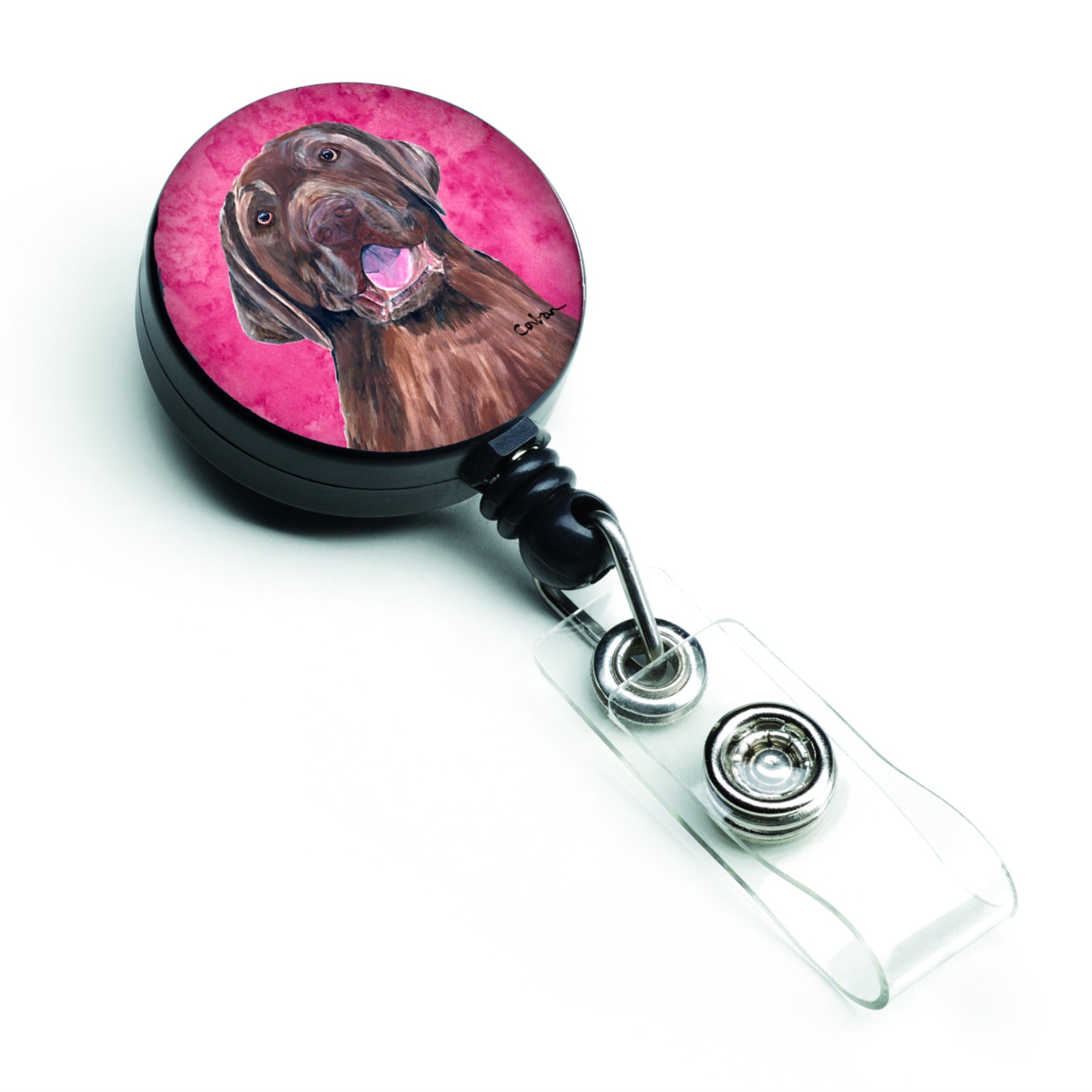 Caroline'S Treasures Doberman Retractable Badge Reel Or Id Holder With Clip, Multicolor (Sc9127Pk-Br)