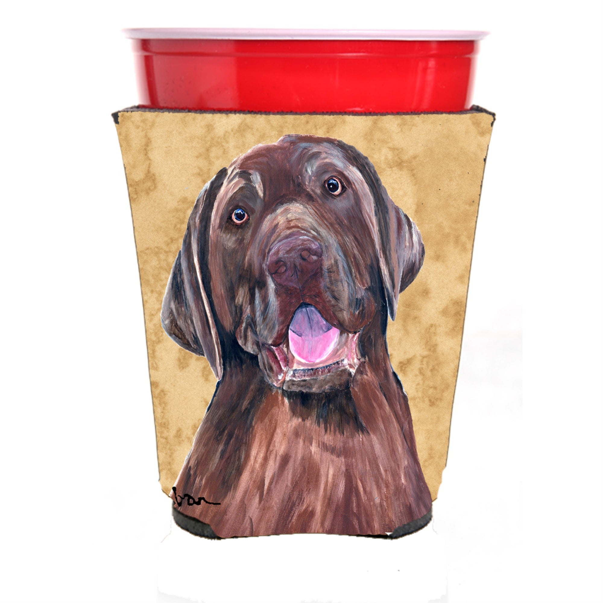 Labrador Red Solo Cup Beverage Insulator Hugger