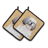 Caroline'S Treasures Shih Tzu Wipe Your Paws Pair Of Pot Holders Sc9128Pthd, 7.5Hx7.5W, Multicolor