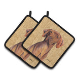 Caroline'S Treasures Vizsla Wipe Your Paws Pair Of Pot Holders Sc9132Pthd, 7.5Hx7.5W, Multicolor